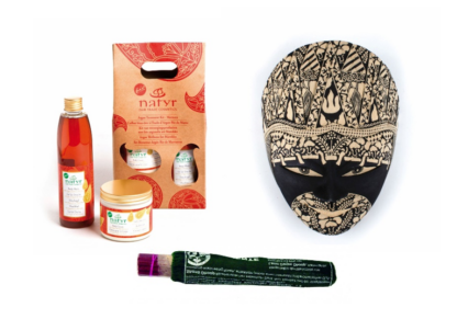 Korb 1 (BioNatyr Wellness-Set Marokko, Räucherstäbchen Shanti Dhoop, Wandmaske)
