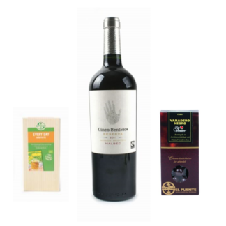 Korb 3 (Schoko-Rumkugeln, Kräutertee Every Day, Rotwein Cinco Sentidos)